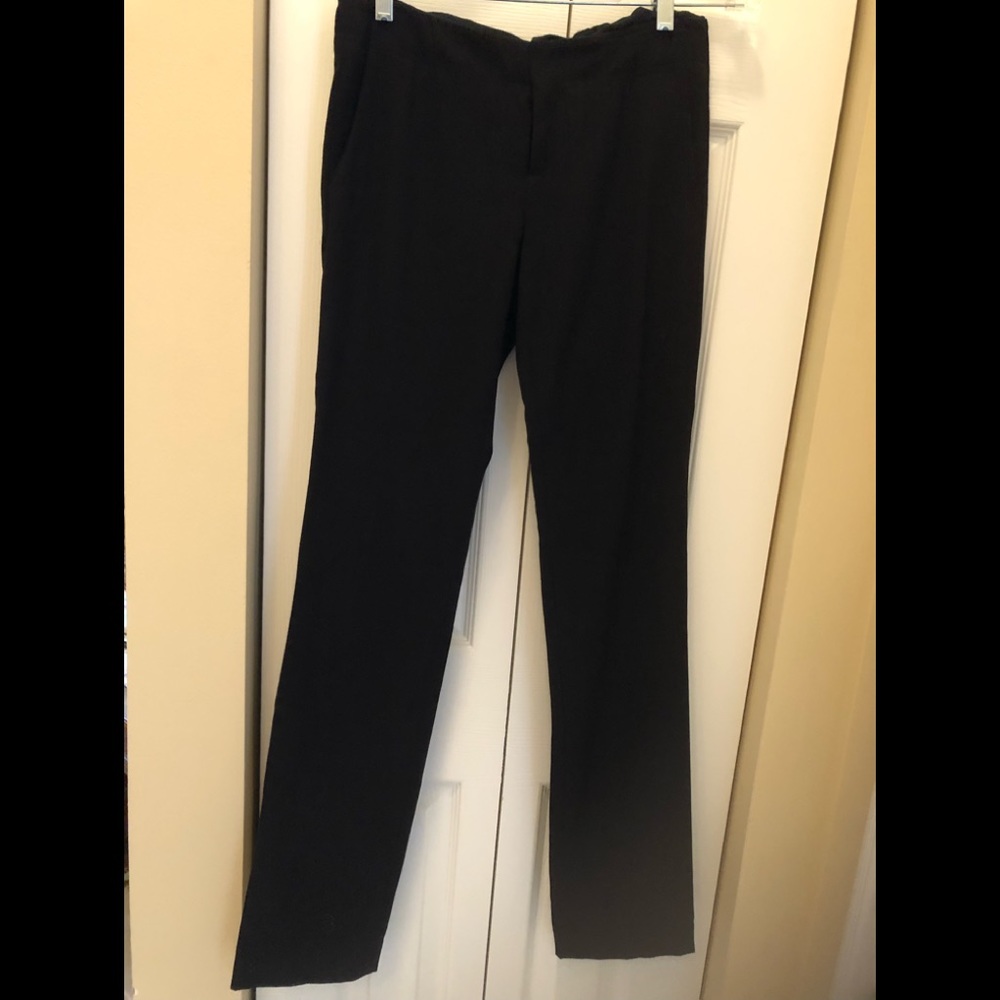 Helmut Lang New York lightweight soft fabric blend tall straight pants + pockets - Picture 2 of 10